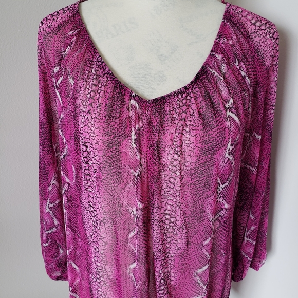 NWOT  I.N.C international concepts sheer pink blouse size L - Picture 3 of 8